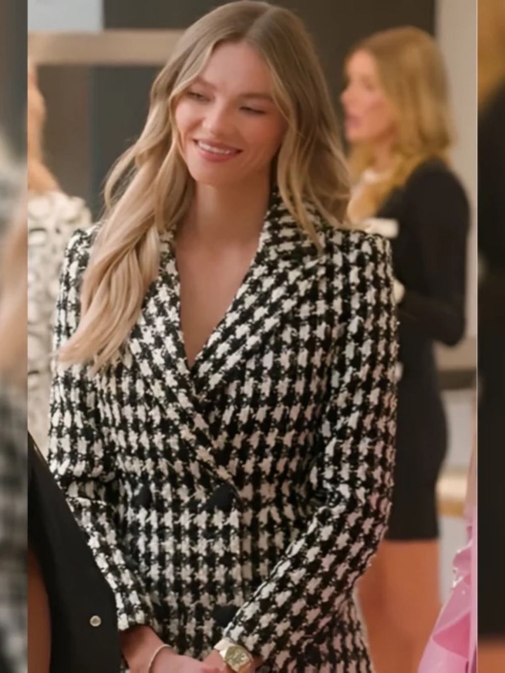 Self Portrait Check Bouclé Tailored Mini Dress